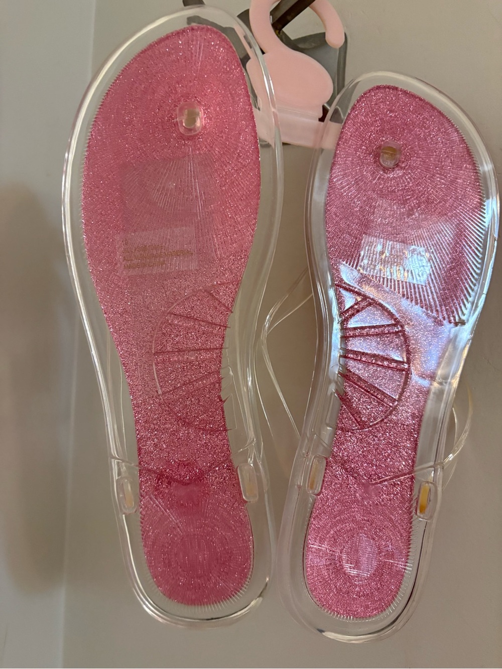 Kate Spade Pink Glitter Jelly Sandals Size 10 NEW Never Worn Barbiecore - Picture 4 of 4